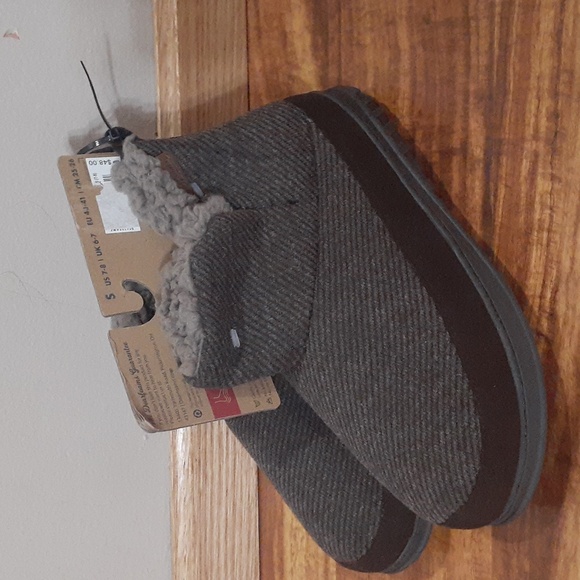 New Dearfoams mens James Woven Indoor/Outdoor Memory Foam Boot Slipper Small 7/8 - Picture 3 of 8